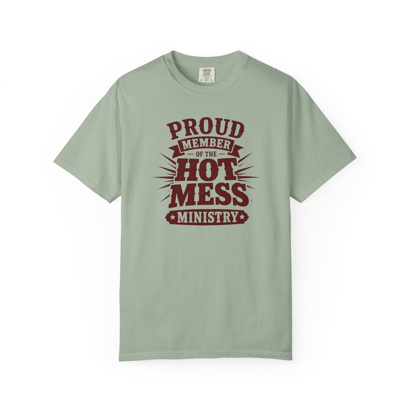 Hot Mess Ministry T-Shirt | Funny Christian Faith Graphic Tee  Description: