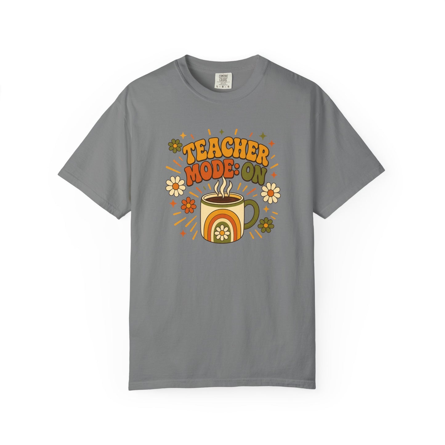 Teacher Mode On T-Shirt — Retro Coffee Teacher Shirt