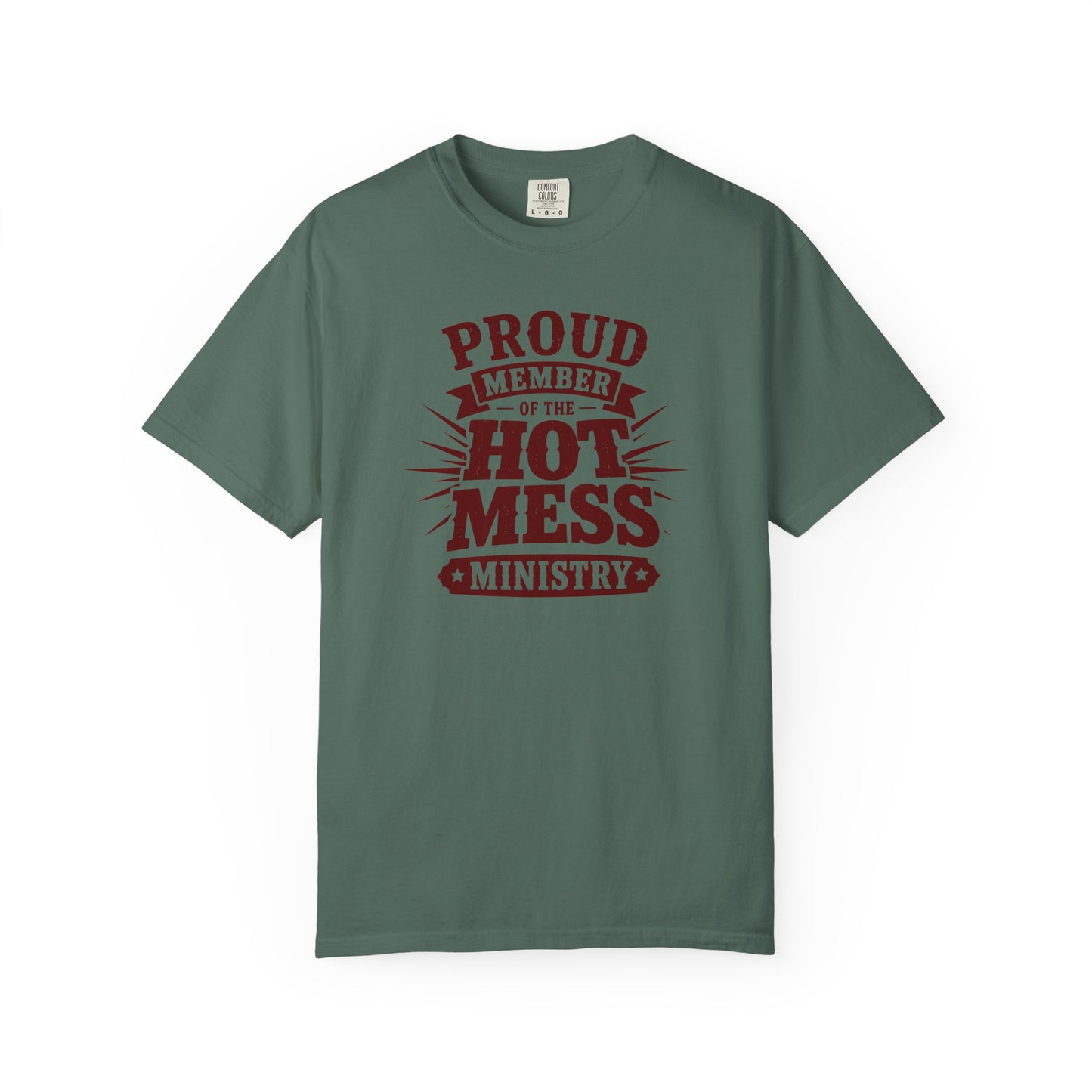 Hot Mess Ministry T-Shirt | Funny Christian Faith Graphic Tee  Description: