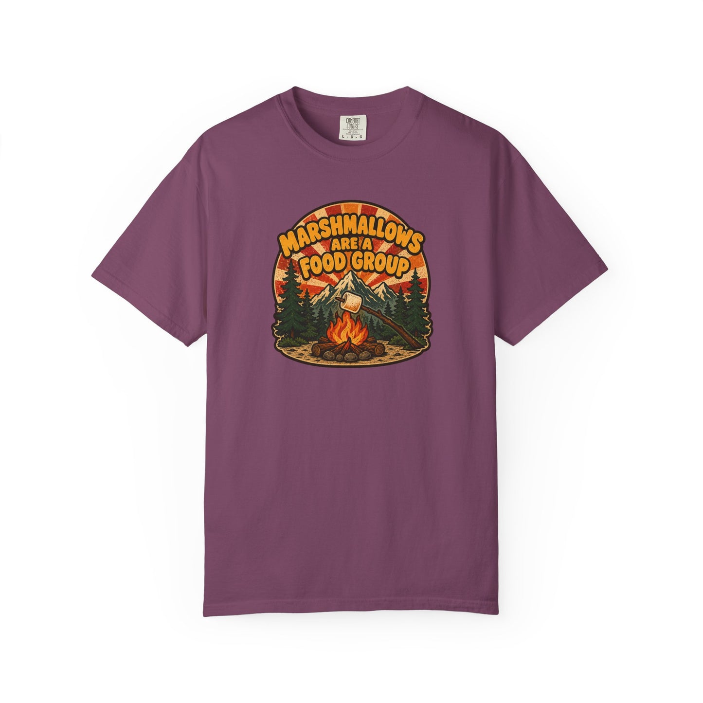 Marshmallows Are A Food Group T-Shirt | Funny Camping Campfire Graphic Tee