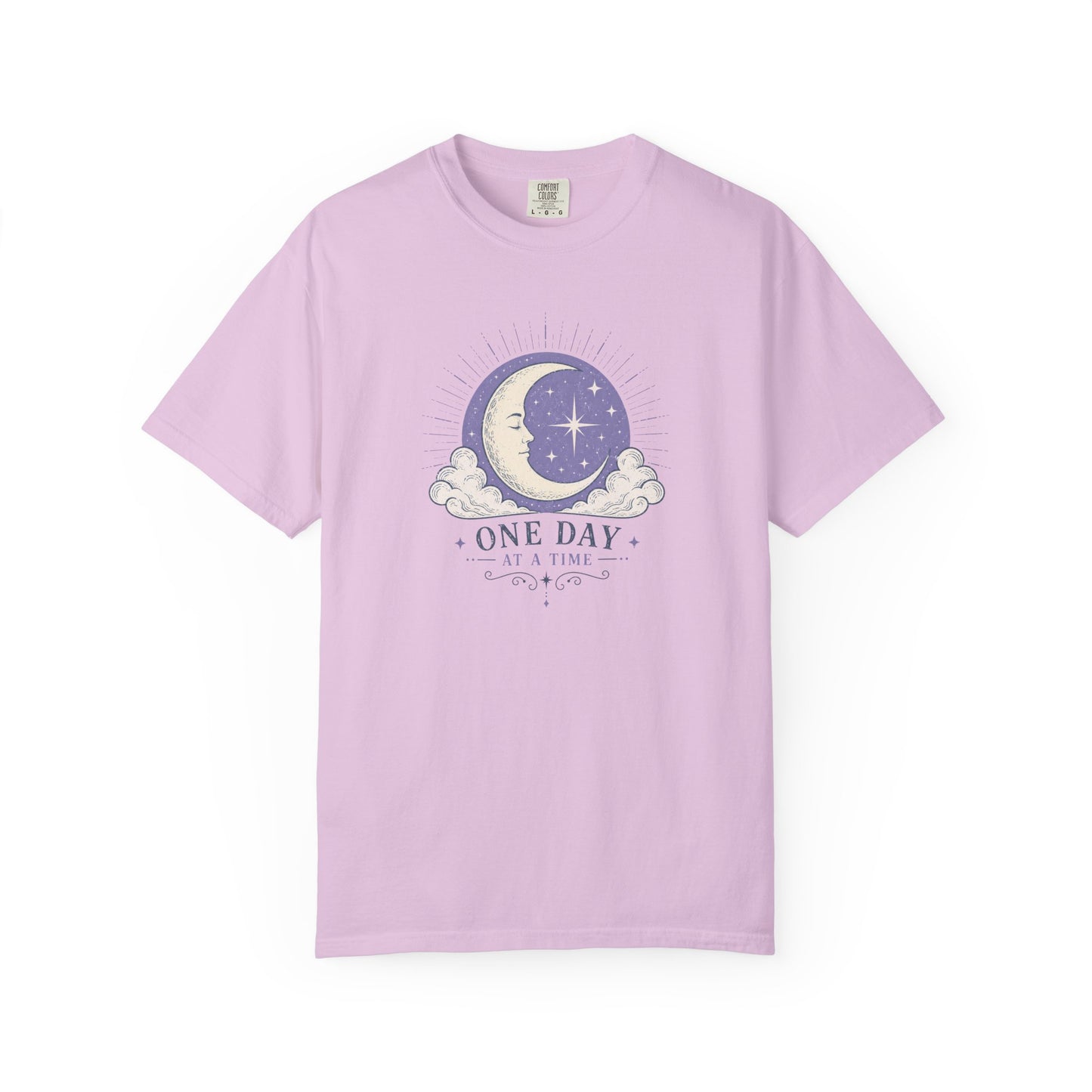 One Day At A Time T-Shirt | Celestial Moon Boho Graphic Tee