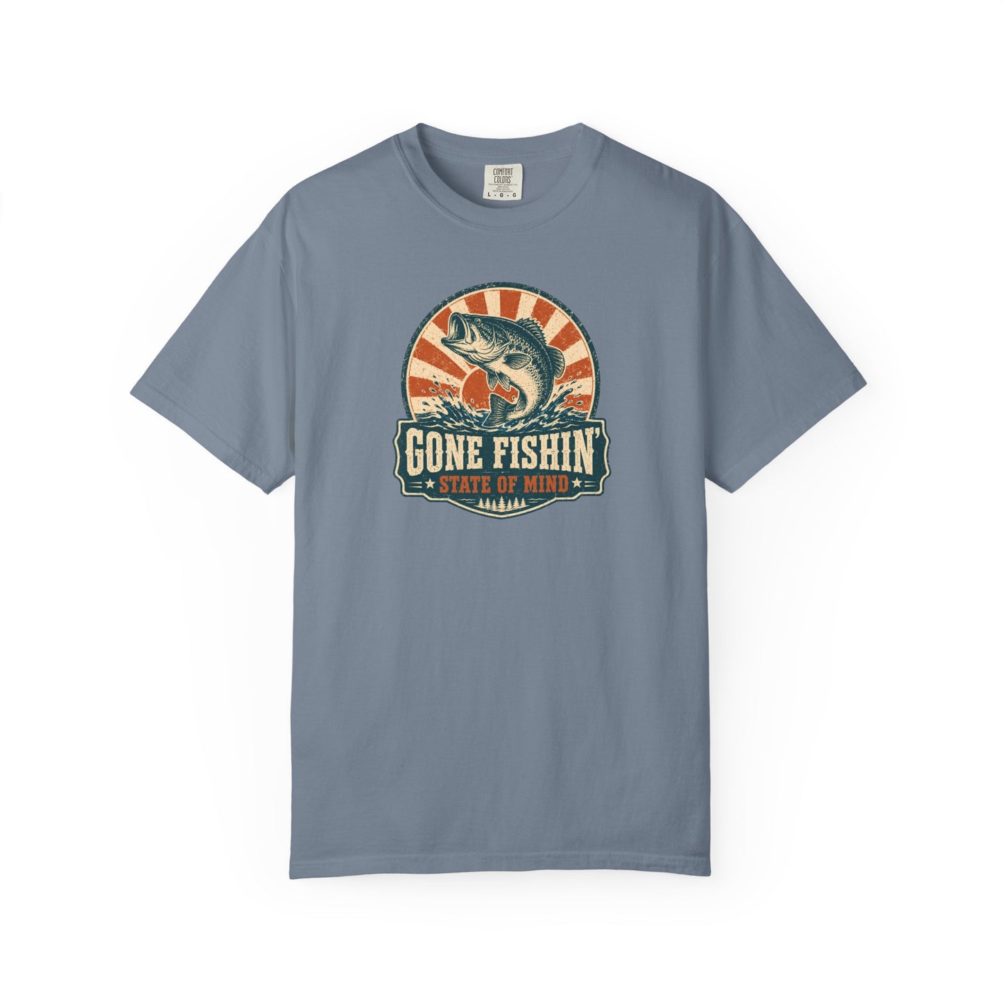 Gone Fishin' State Of Mind T-Shirt | Vintage Fishing Badge Graphic Tee