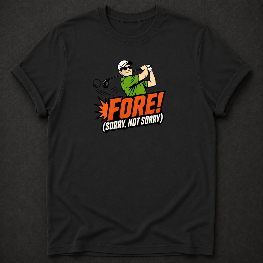 Fore Sorry Not Sorry T-Shirt - Funny Golf Graphic Tee