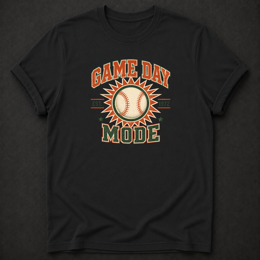 Game Day Mode Baseball T-Shirt – Vintage Retro Baseball Tee