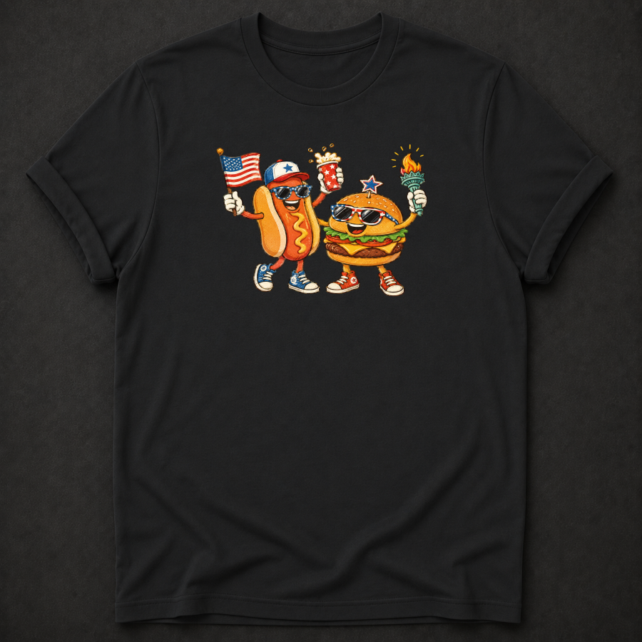 Hot Dog & Burger Freedom Squad Tee
