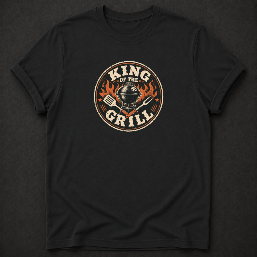King Of The Grill T-Shirt - BBQ Dad Grilling Graphic Tee