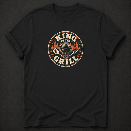 King Of The Grill T-Shirt - BBQ Dad Grilling Graphic Tee