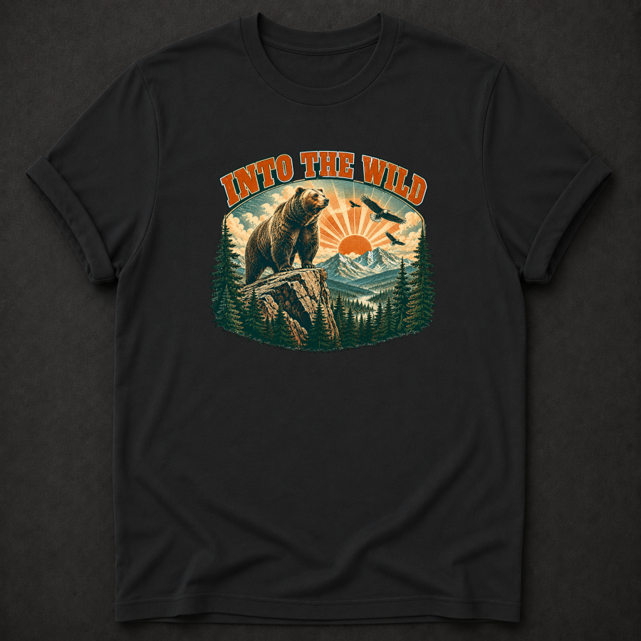 Into The Wild T-Shirt - Bear Mountain Outdoor Graphic Tee
