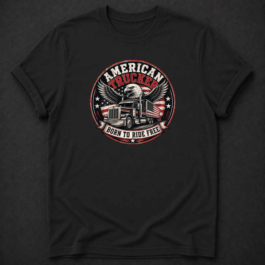 American Trucker T-Shirt | Born To Ride Free
