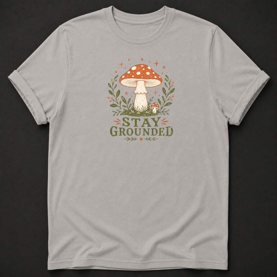 Stay Grounded T-Shirt - Mushroom Botanical Wellness Graphic Tee