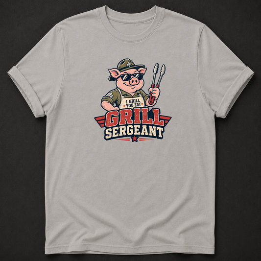 Grill Sergeant BBQ T-Shirt – Funny Grill Master Pig Shirt