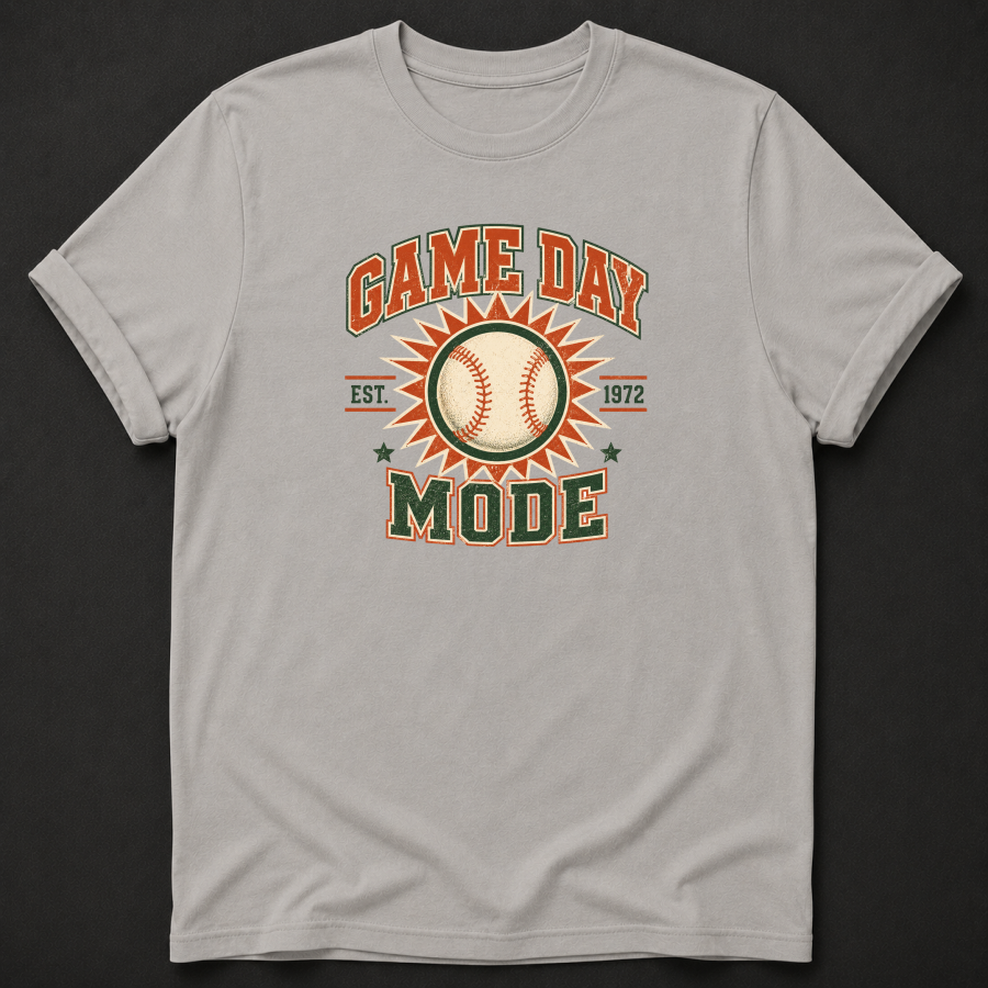 Game Day Mode Baseball T-Shirt – Vintage Retro Baseball Tee