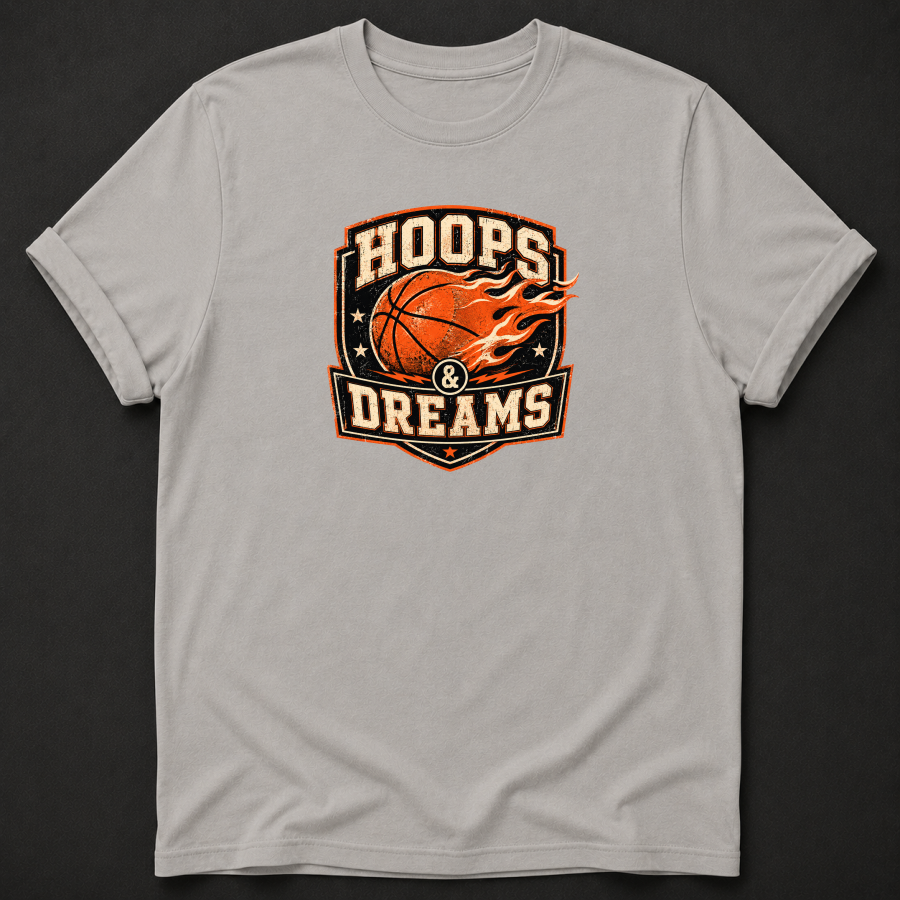 Hoops & Dreams Basketball T-Shirt – Vintage Retro Basketball Tee