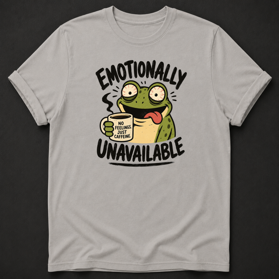 Emotionally Unavailable Frog T-Shirt – Funny Coffee Lover Tee