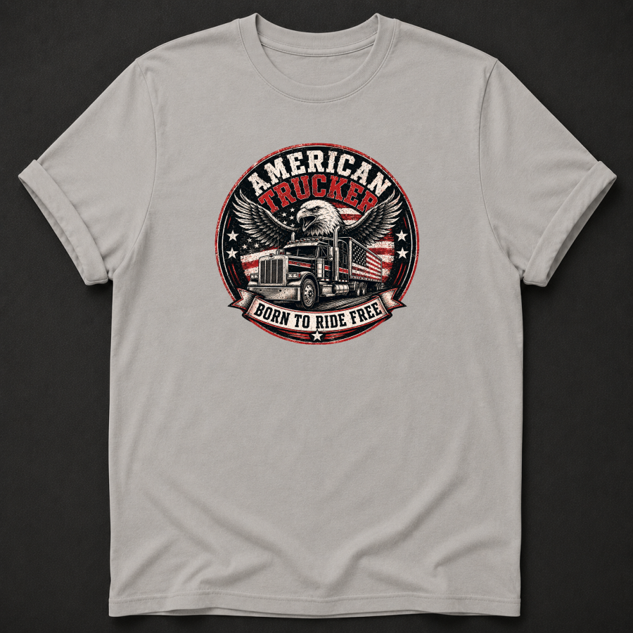 American Trucker T-Shirt | Born To Ride Free