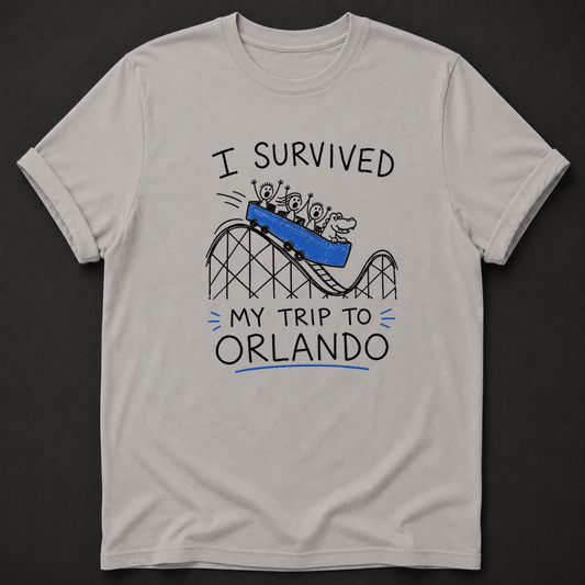 I Survived My Trip To Orlando T-Shirt - Funny Roller Coaster Orlando Graphic Tee