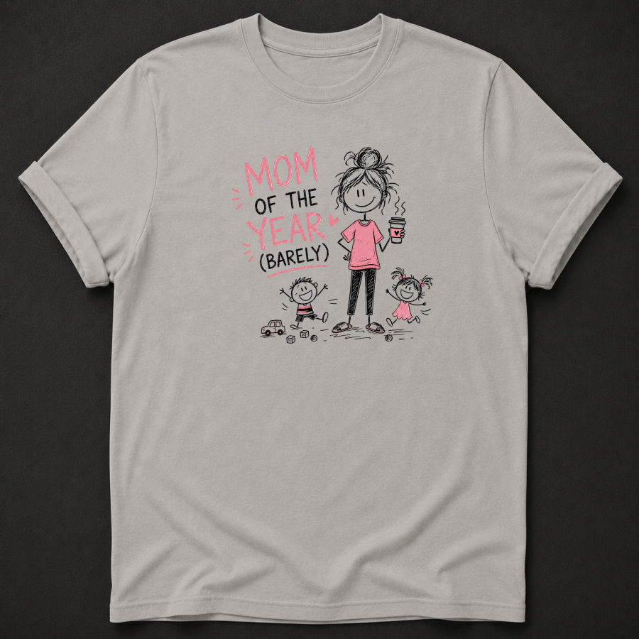 Mom Of The Year Barely T-Shirt - Funny Mom Life Graphic Tee