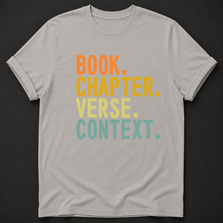 Book. Chapter. Verse. Context. Tee