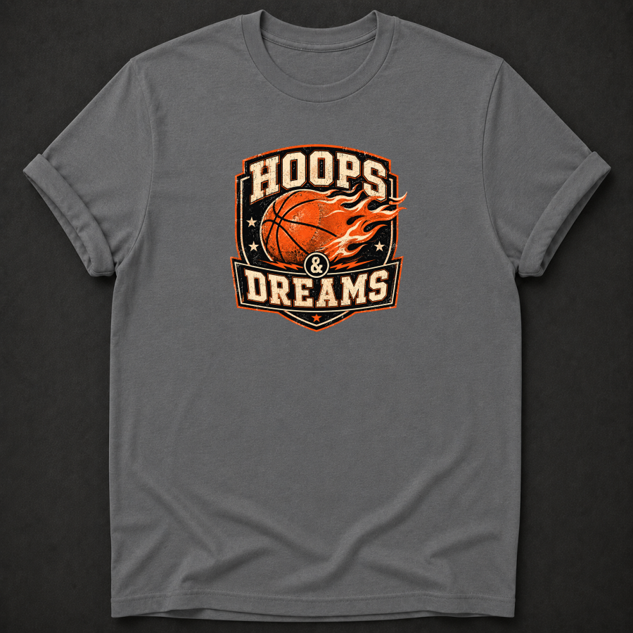 Hoops & Dreams Basketball T-Shirt – Vintage Retro Basketball Tee