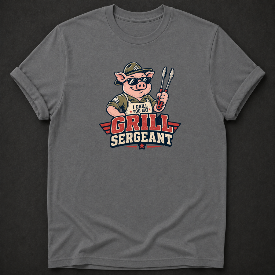 Grill Sergeant BBQ T-Shirt – Funny Grill Master Pig Shirt