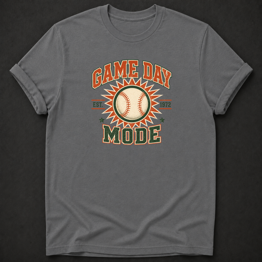 Game Day Mode Baseball T-Shirt – Vintage Retro Baseball Tee
