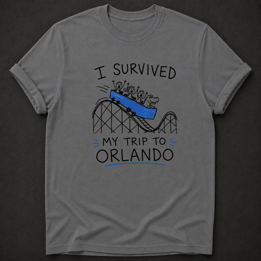 I Survived My Trip To Orlando T-Shirt - Funny Roller Coaster Orlando Graphic Tee