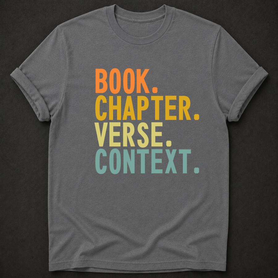 Book. Chapter. Verse. Context. Tee