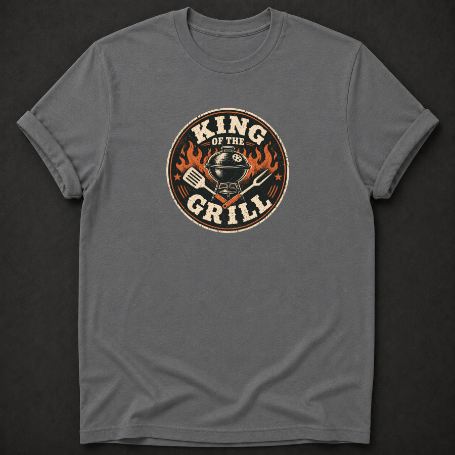 King Of The Grill T-Shirt - BBQ Dad Grilling Graphic Tee