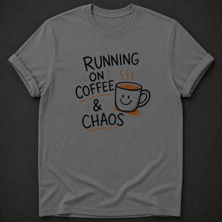 Running On Coffee & Chaos T-Shirt - Funny Coffee Graphic Tee