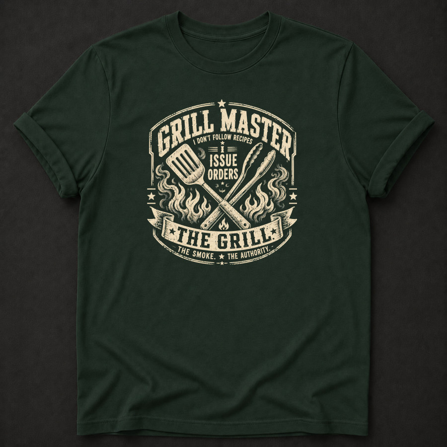 Grill Master I Issue Orders T-Shirt - Funny BBQ Grill Master Graphic Tee