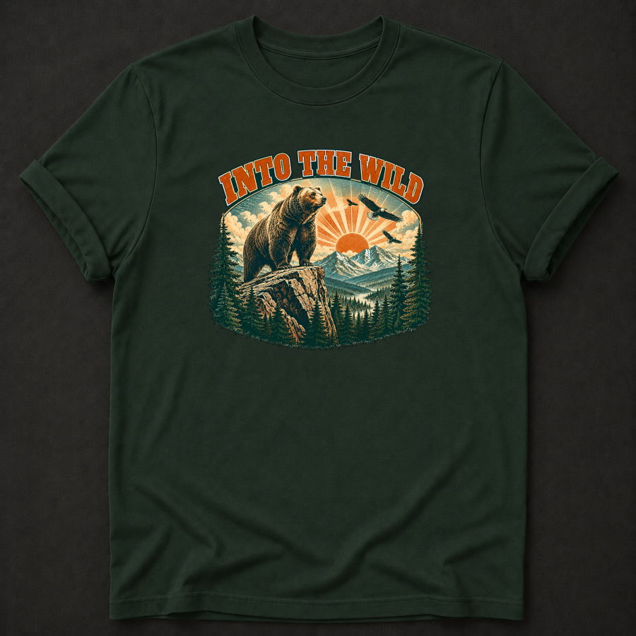 Into The Wild T-Shirt - Bear Mountain Outdoor Graphic Tee
