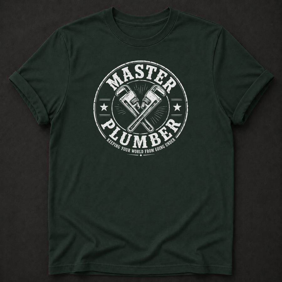 Master Plumber T-Shirt - Keeping Your World From Going Under