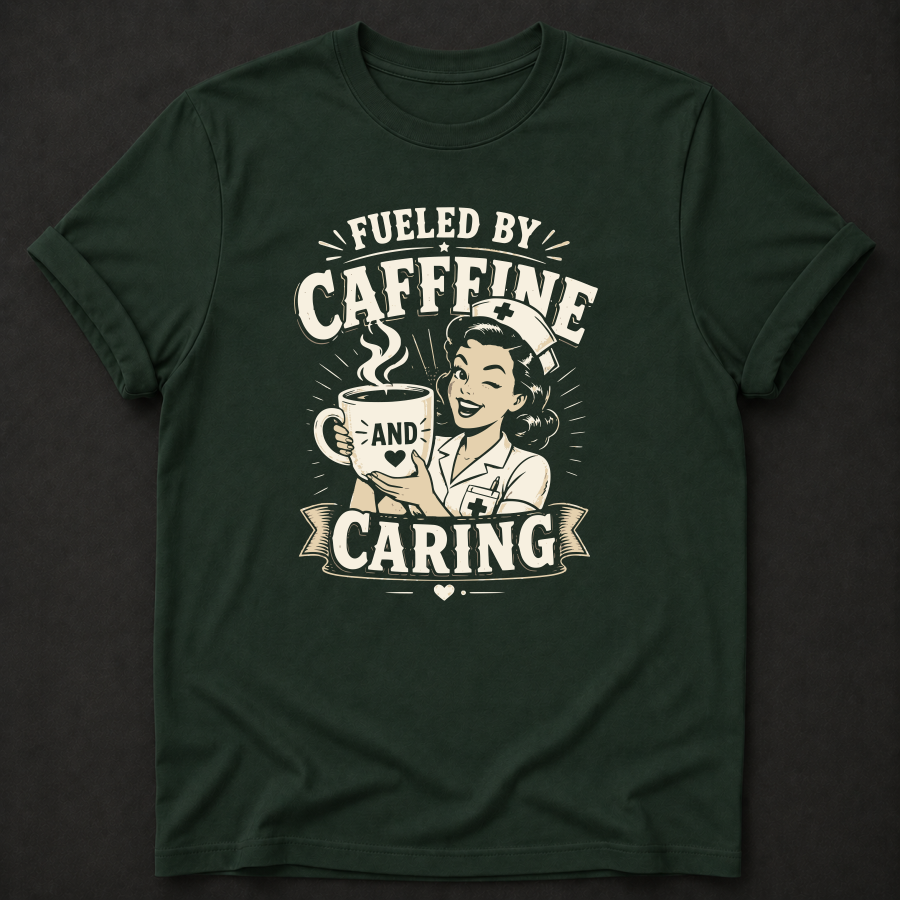 Fueled by Caffeine and Caring Nurse T-Shirt