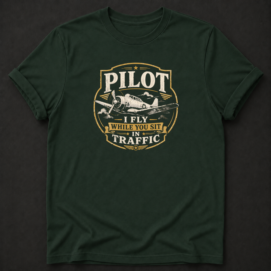 Funny Pilot T-Shirt | I Fly While You Sit In Traffic