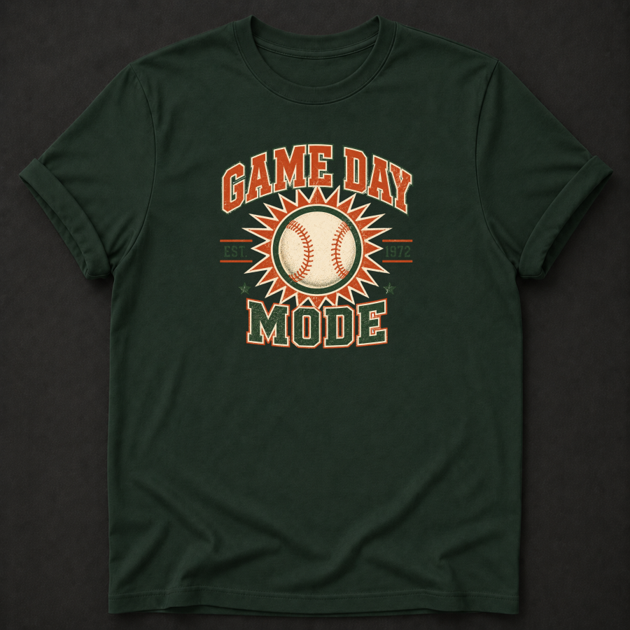 Game Day Mode Baseball T-Shirt – Vintage Retro Baseball Tee