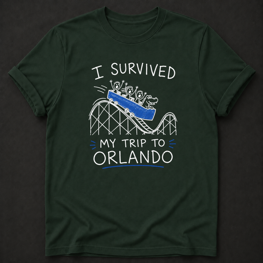 I Survived My Trip To Orlando T-Shirt - Funny Roller Coaster Orlando Graphic Tee