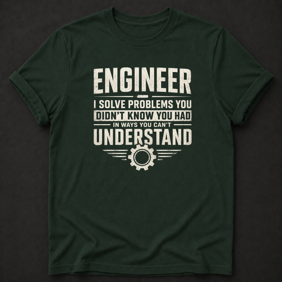 Funny Engineer T-Shirt | I Solve Problems You Didn't Know You Had