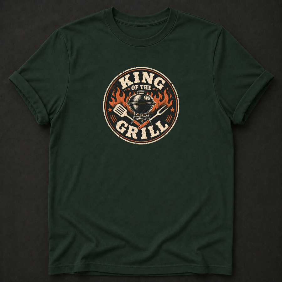 King Of The Grill T-Shirt - BBQ Dad Grilling Graphic Tee