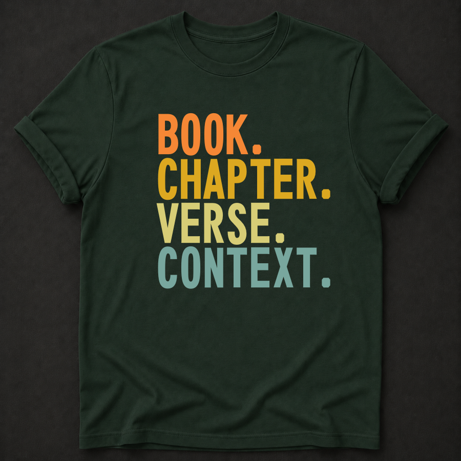 Book. Chapter. Verse. Context. Tee