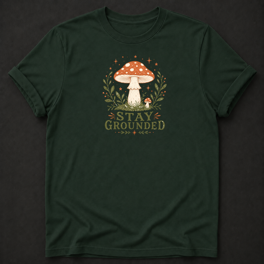 Stay Grounded T-Shirt - Mushroom Botanical Wellness Graphic Tee