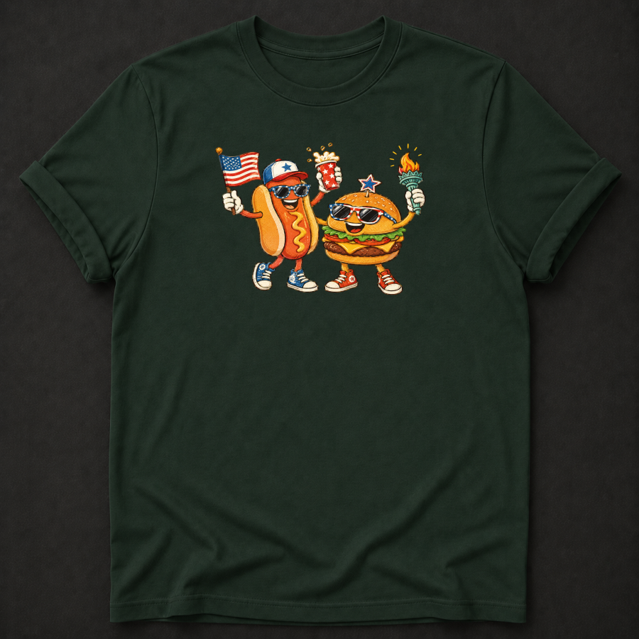 Hot Dog & Burger Freedom Squad Tee
