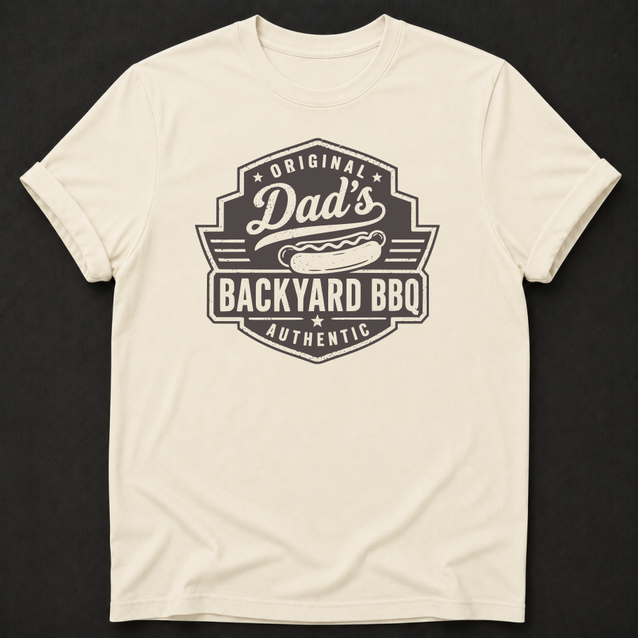 Original Dads Backyard BBQ Tee - funny grilling fathers shirt