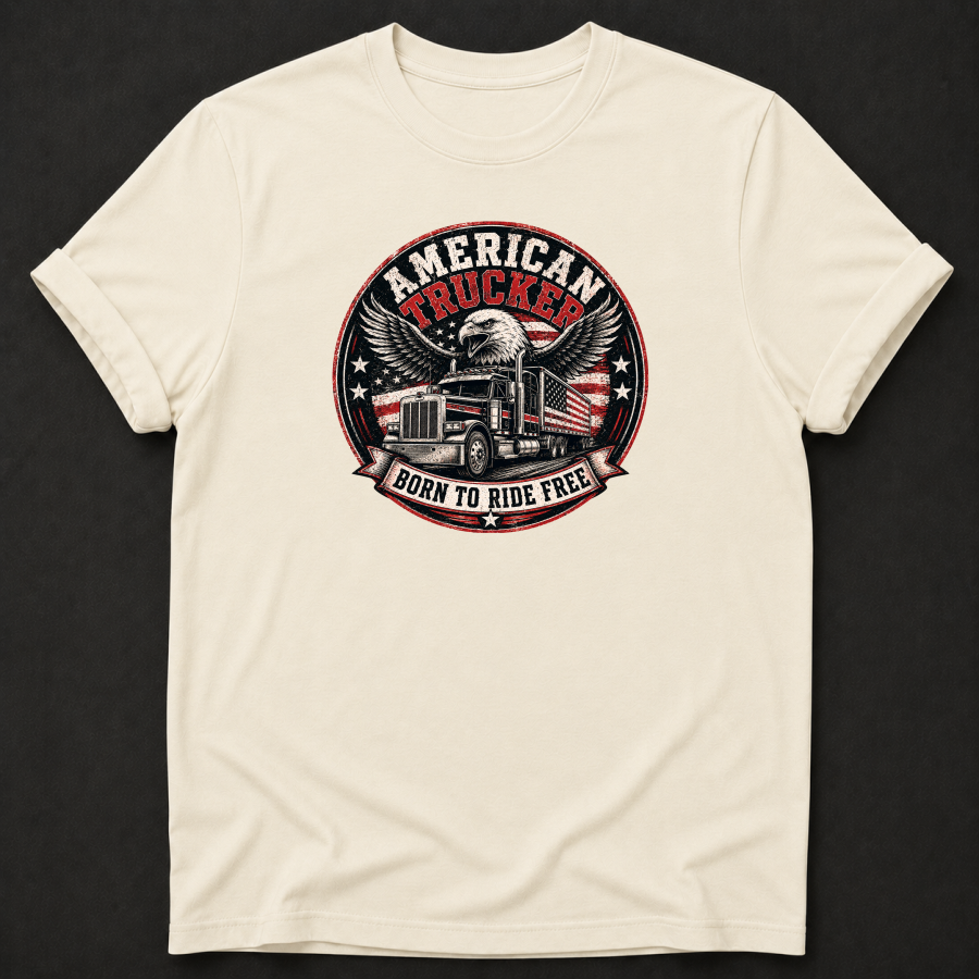 American Trucker T-Shirt | Born To Ride Free