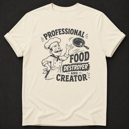 Funny Chef T-Shirt - Professional Food Destroyer and Creator