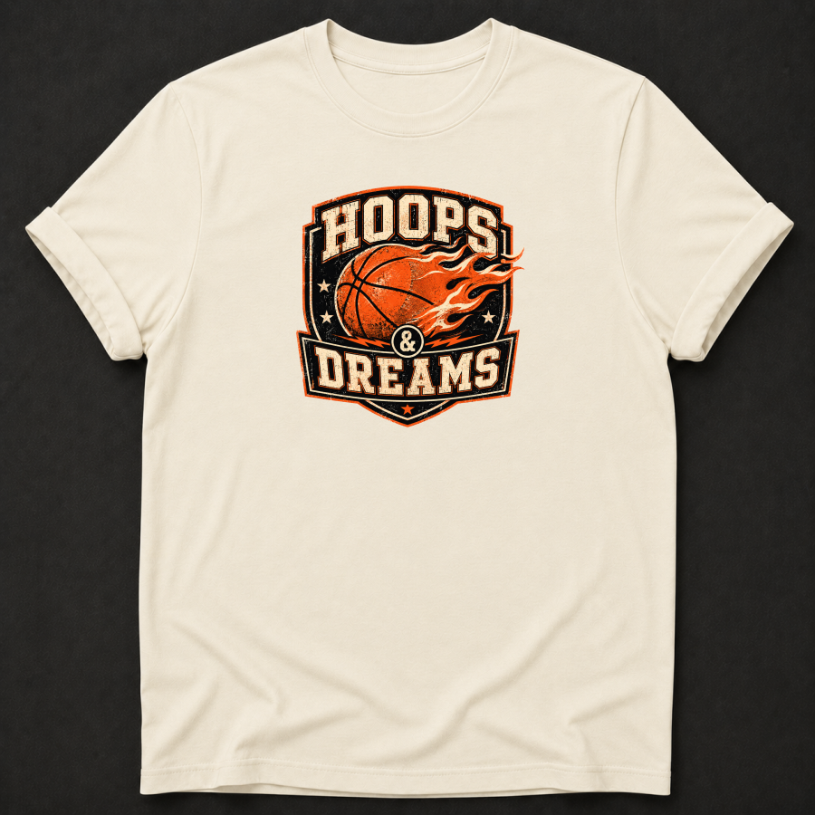 Hoops & Dreams Basketball T-Shirt – Vintage Retro Basketball Tee