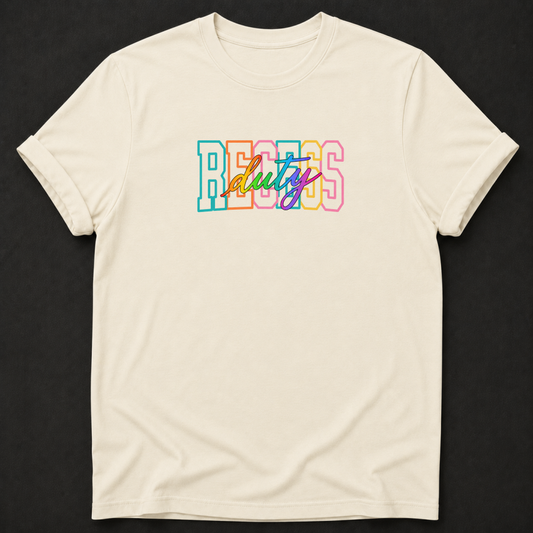 Recess Duty T-Shirt - Colorful Retro Teacher Graphic Tee