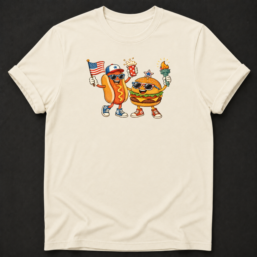 Hot Dog & Burger Freedom Squad Tee