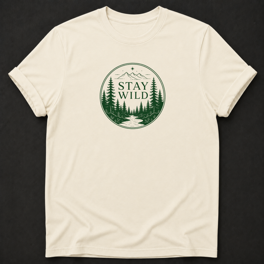 Stay Wild T-Shirt - Forest Mountain Outdoor Graphic Tee