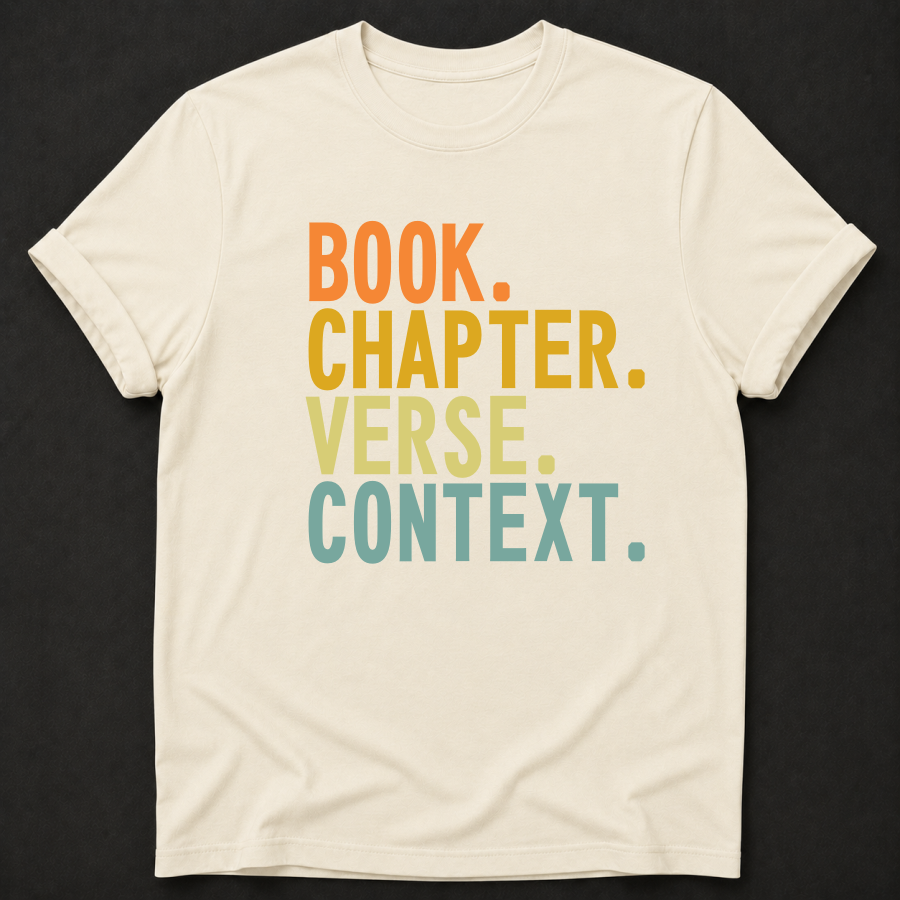Book. Chapter. Verse. Context. Tee