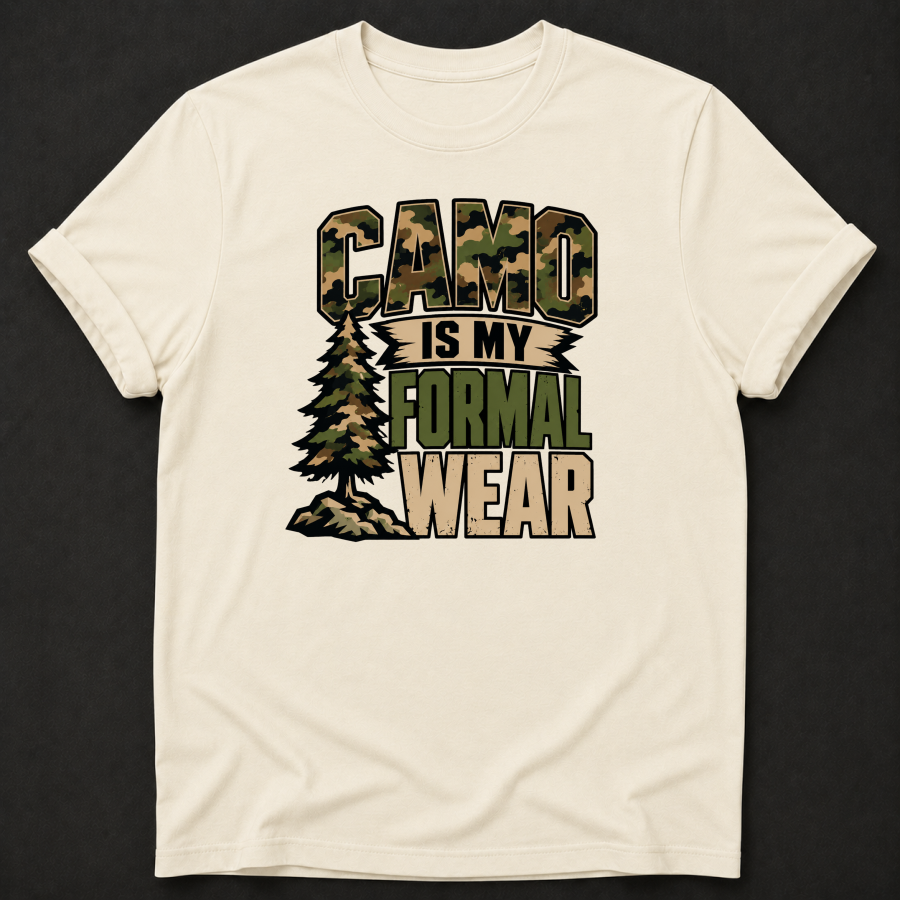 Camo Is My Formal Wear T-Shirt - Funny Hunting Camo Graphic Tee